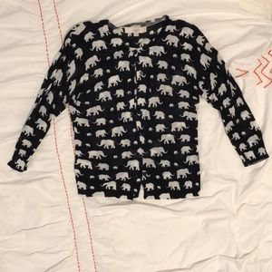 Elephant Print Navy Loft Cardigan